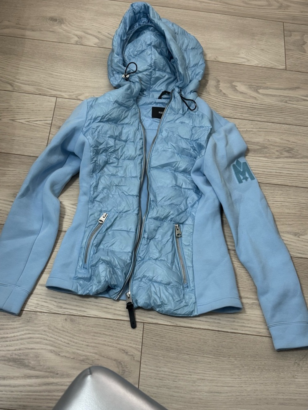 Mackage Light Blue Quilted Hooded Jacket